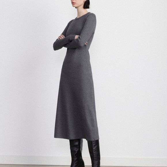 NWT Frank & Oak // The Ribbed Maxi Dress in Cool Grey - Picture 2 of 6